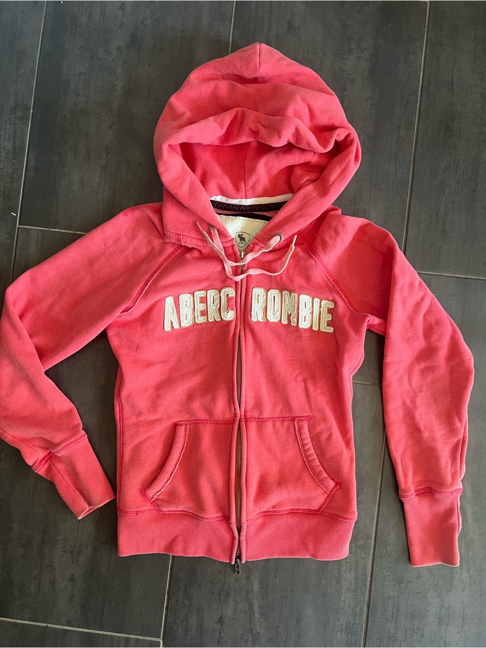 Abercrombie & Fitch Coral Zip-Up Sweatshirt